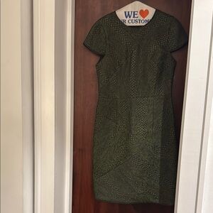 Tibi Green Sheath Mini Dress for Work